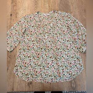 Rose & Olive plus size floral blouse 1X